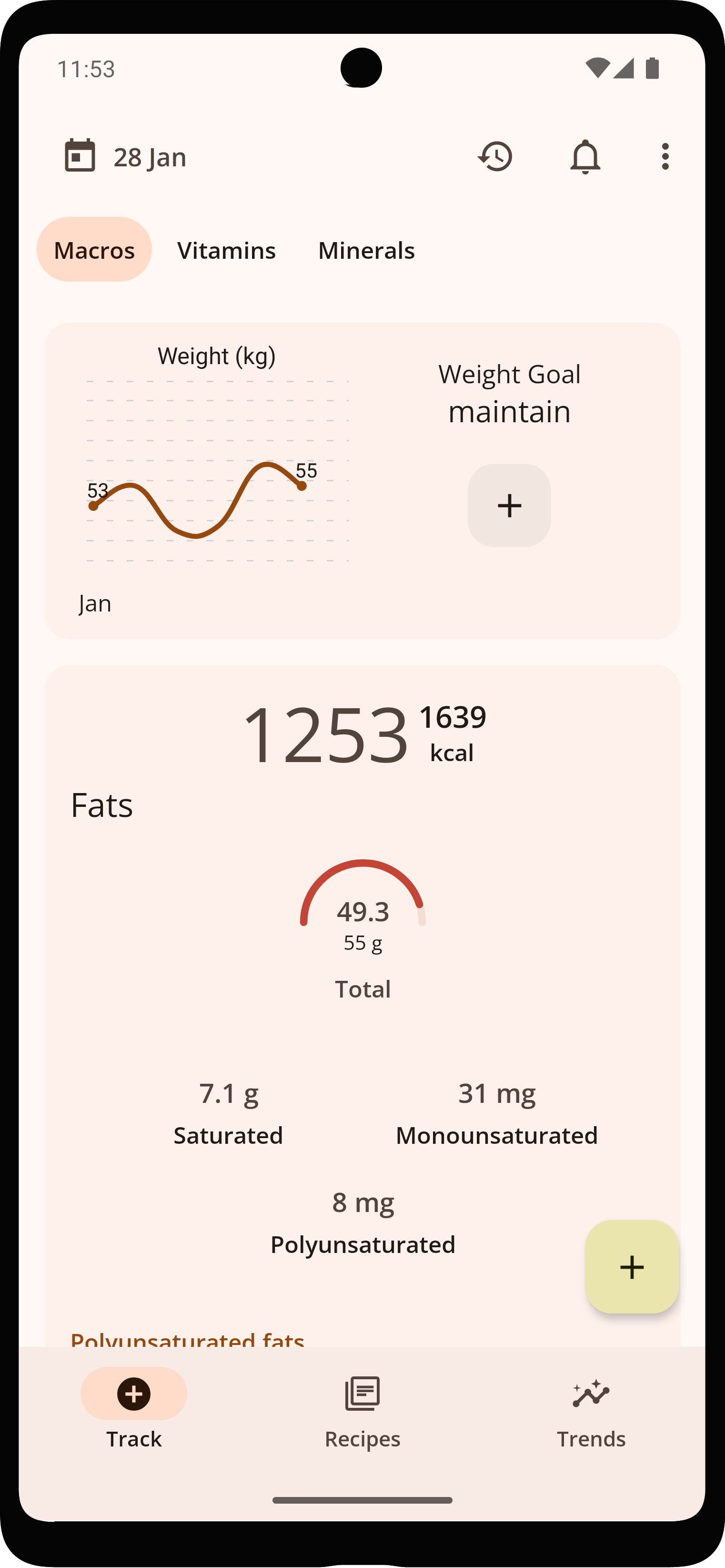 mockup of the app
